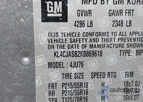 2019 Buick Encore Fwd Preferred z USA, uszkodzony, nr VIN KL4CJASB2KB869618